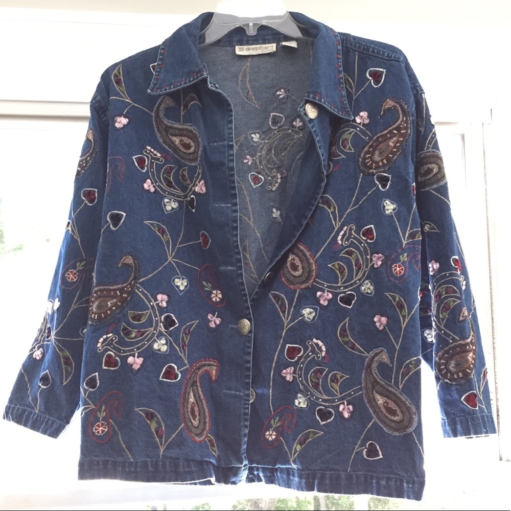 Denim Jacket with Gorgeous Floral Details